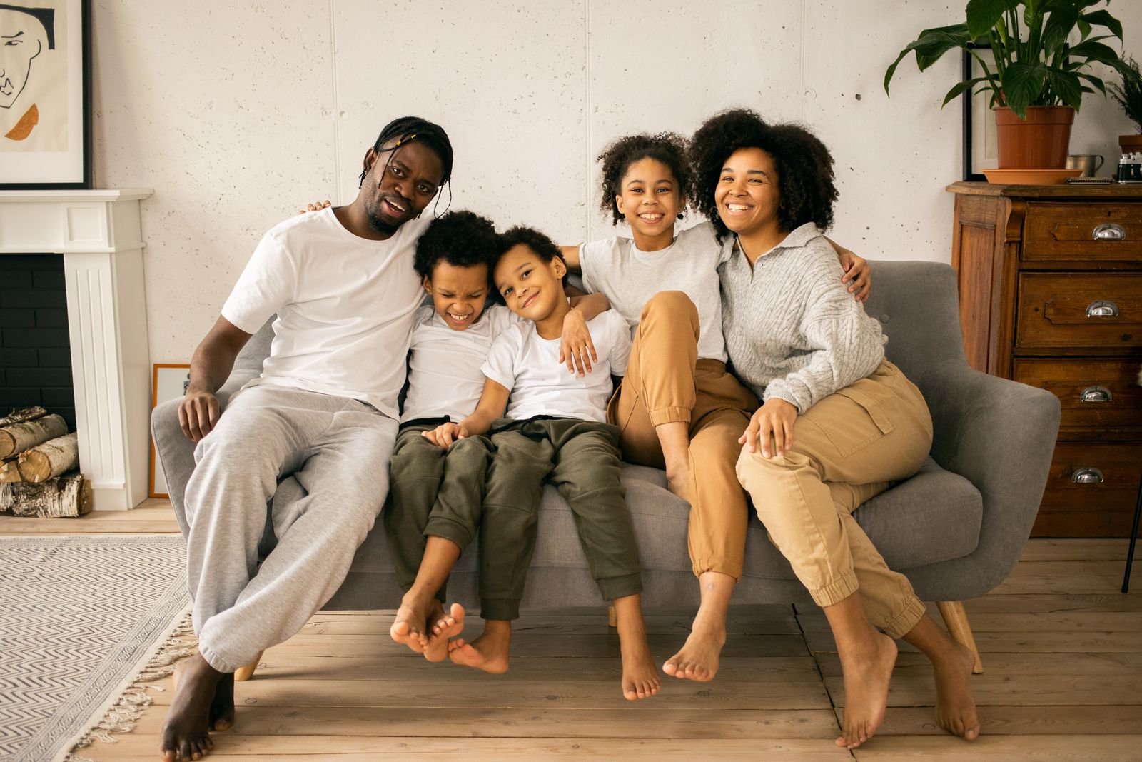 A family at home in a connected ElectroHub residence