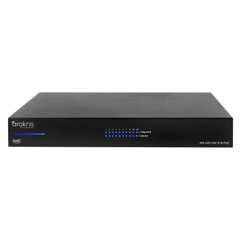 [AN-220-SW-R-8-POE] Araknis Networks 220 Series L2 Managed Gigabit Switch, Partial POE+, 8-port, AN-220-SW-R-8-POE